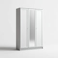Armoire de chambre 3 portes blanche avec miroir en panneaux de particules mélaminés rectangulaire 120 x 50 x 200 cm