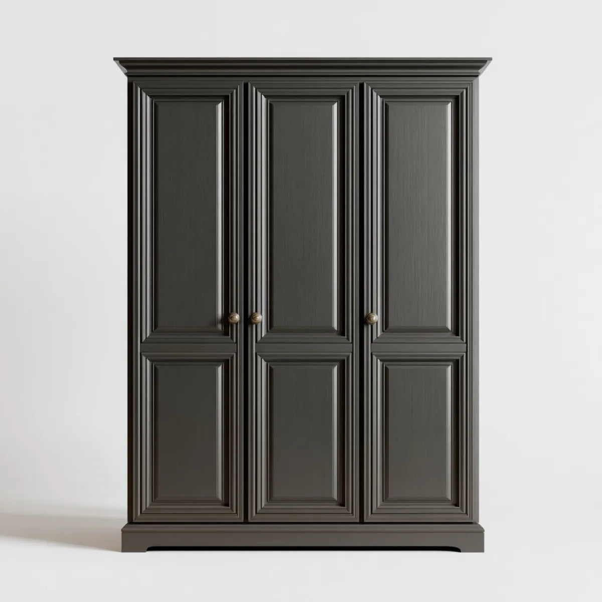 Armoire de chambre 3 portes noire 150 x 60 x 220 cm en panneaux MDF rectangulaire