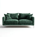 Canapé 2 places vert en velours côtelé polyester 180 x 90 x 85 cm rectangulaire
