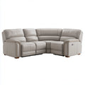 Canapé d’angle incurvé 5 places beige en cuir synthétique PU avec relaxation électrique 300 x 140 x 100 cm