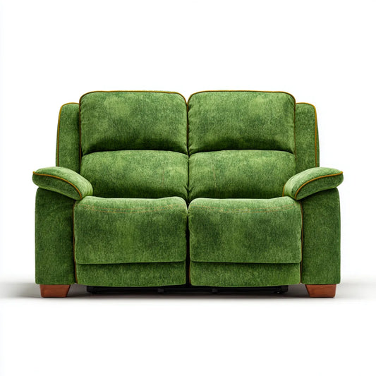 Canapé relax 2 places vert en velours de polyester 160 x 92 x 102 cm