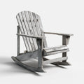 Fauteuil à bascule de jardin Adirondack gris en bois massif d’acacia 96 x 78 x 103 cm
