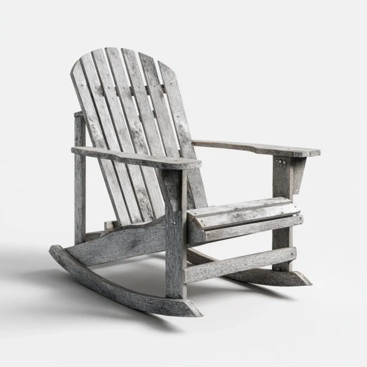 Fauteuil à bascule de jardin Adirondack gris en bois massif d’acacia 96 x 78 x 103 cm