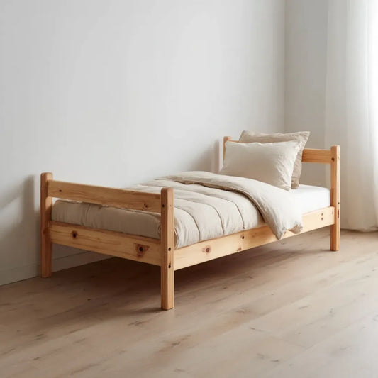 Lit enfant en pin massif naturel 90 x 190 cm rectangulaire