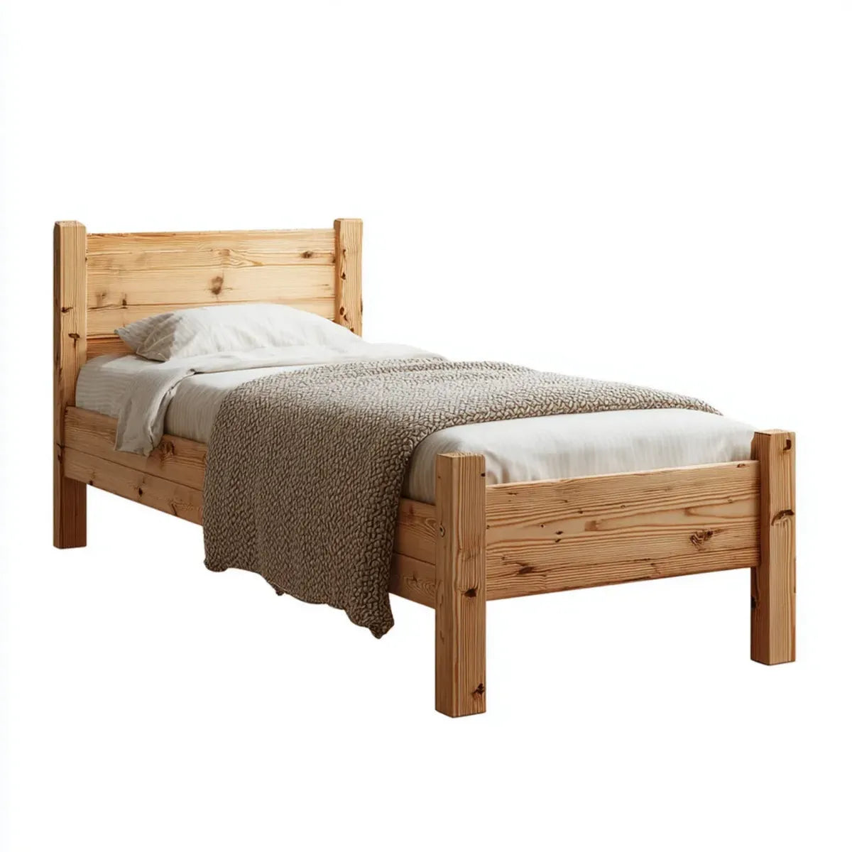 Lit enfant 90 x 190 cm pin massif naturel rectangulaire